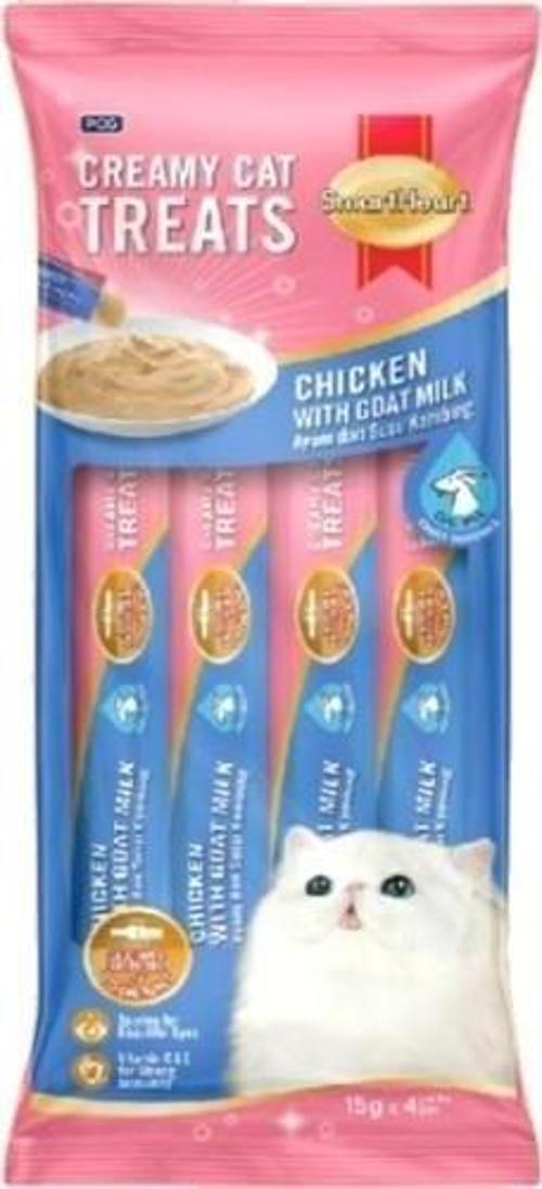SmartHeart Tavuk ve Keçi Sütü Krema Kedi Ödül 60 Gr 4x15 Gr