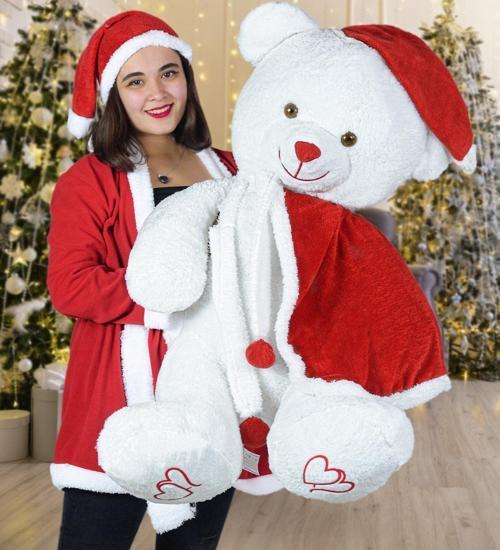 130 Cm Noel Baba Pelerinli Bobo Ayıcık Yeni Yıl ,Yılbaşı Hediyesi