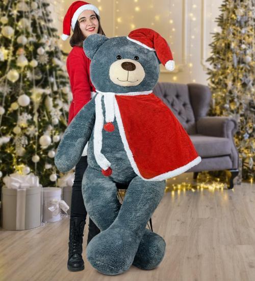 160 Cm Noel Baba Pelerinli Ayıcık Yeni Yıl, Yılbaşı Hediyesi