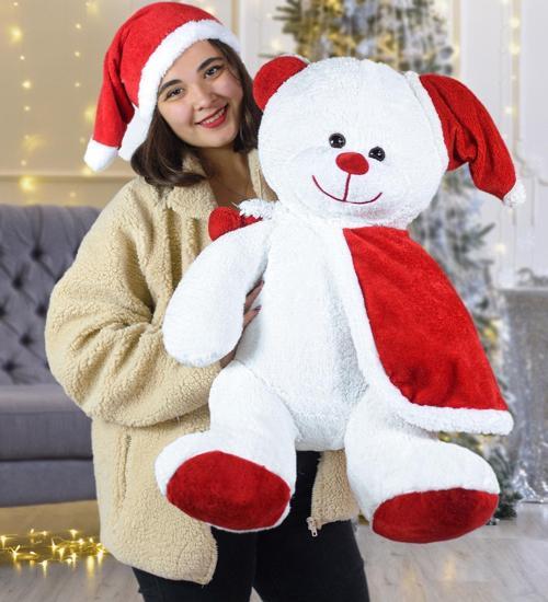 75 Cm Şapkalı Noel Baba Ayıcık Yeni Yıl ,Yılbaşı Hediyesi
