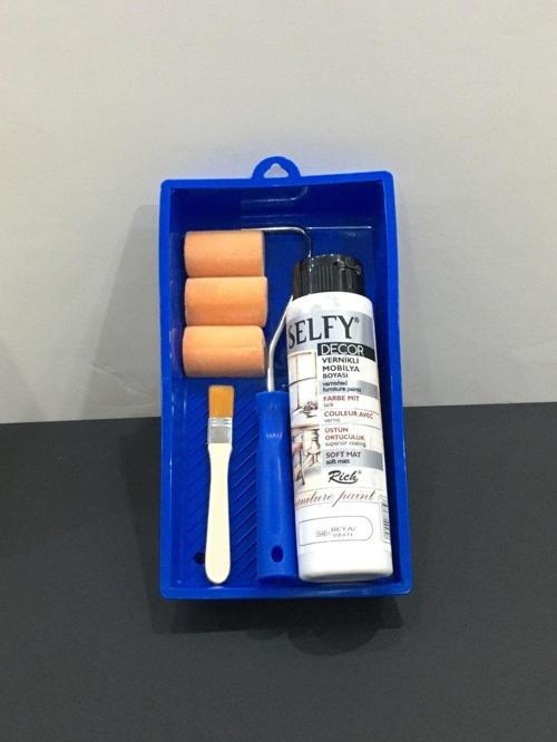 Selfy Decor 500 Cc (750 Gr) Beyaz Kendinden Vernikli Dolap Boyama Seti
