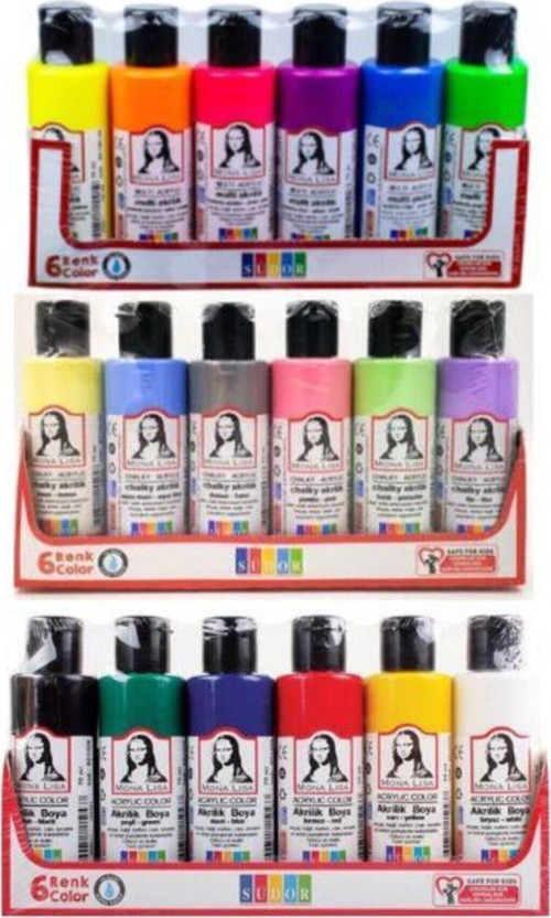 18 Renk Akrilik Boya Chalky Neon Normal (SD X17 SD1006)
