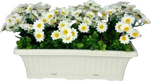 Yapay Çiçek Beyaz Papatya Küpeşte Askılı Saksıda Balkon Çiçeği Çiçek Sepeti