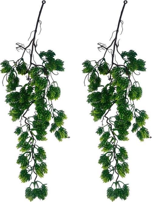 Yapay Çiçek Sarkan Doğal Dallı Kozalak Çiçeği 70 cm Yapay Sarmaşık Yeşil