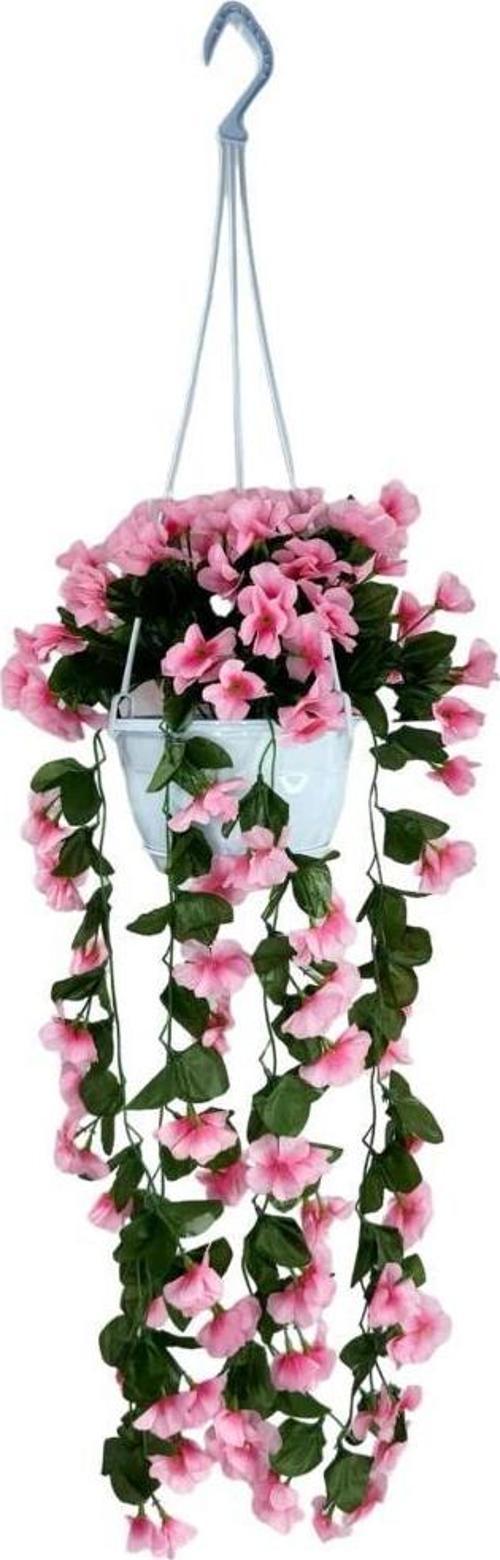 Yapay Çiçek Sarkan Menekşe Pembe Begonvil Sarkaç Askılı Saksıda Balkon Çiçeği Çiçek Sepeti