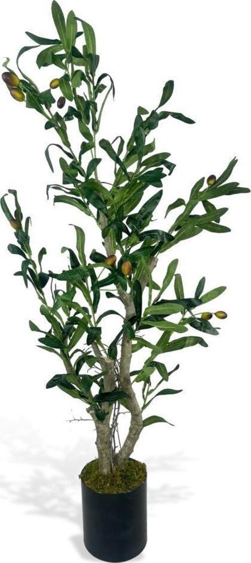 Nettenevime Yapay Çiçek Zeytin Ağacı Doğal Gövdeli Galvaniz Siyah Saksıda 95cm Yapay Ağaç