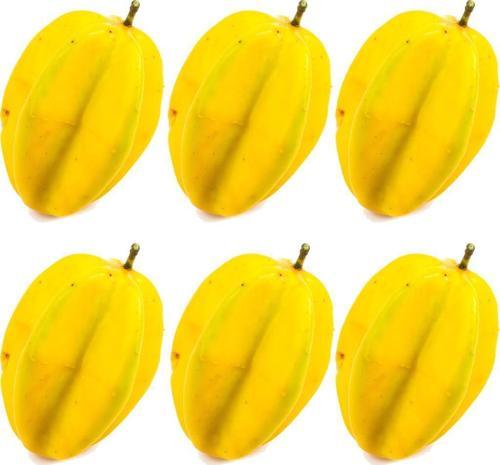 Yapay Meyve Carambole Star Fruit Yapay Yıldız Meyvesi Sarı 6 Lı Paket