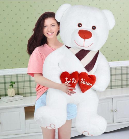 125 Cm Çift Kalp Tutan Iyi Ki Varsın Masum Ayıcık