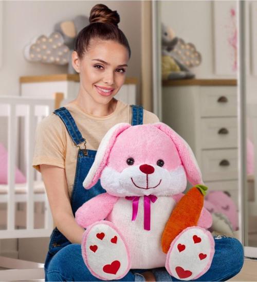 Sevimli 80 Cm Elinde Havuç Tutan Tavşan
