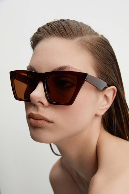Beverly Kahverengi Cat Eye Kadın Güneş Gözlüğü Apss053300--60 Ekartman