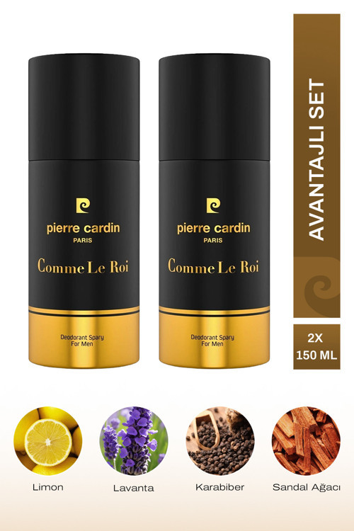 Comme Le Roi Erkek Deodorant Seti|Odunsu, Fresh|Biber, Limon, Lavanta, Misk, Sedir Ağacı, Kehribar