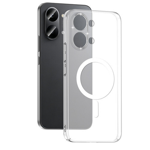 Poco X8 Pro Max Kamera Korumalı M-Safe Şarj Özellikli Şeffaf MKST London Sert PC Kapak - Şeffaf
