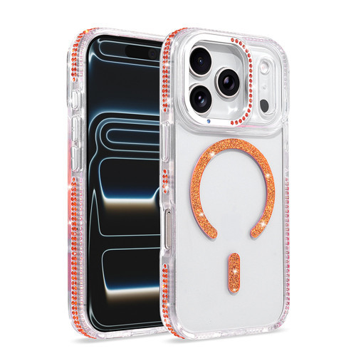 iPhone 17 Pro Kılıf M-safe Şarj Özellikli MKST Tera Silikon Kapak - Turuncu