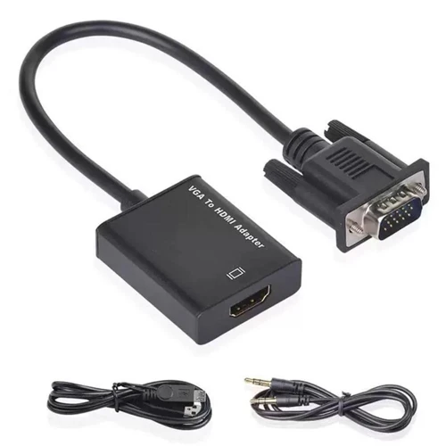 CG597 Vga Erkek To Hdmi Dişi+AUX Siyah Dönüştürücü