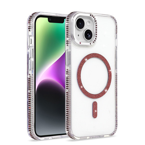 iPhone 14 Kılıf M-safe Şarj Özellikli MKST Tera Silikon Kapak - Mürdüm