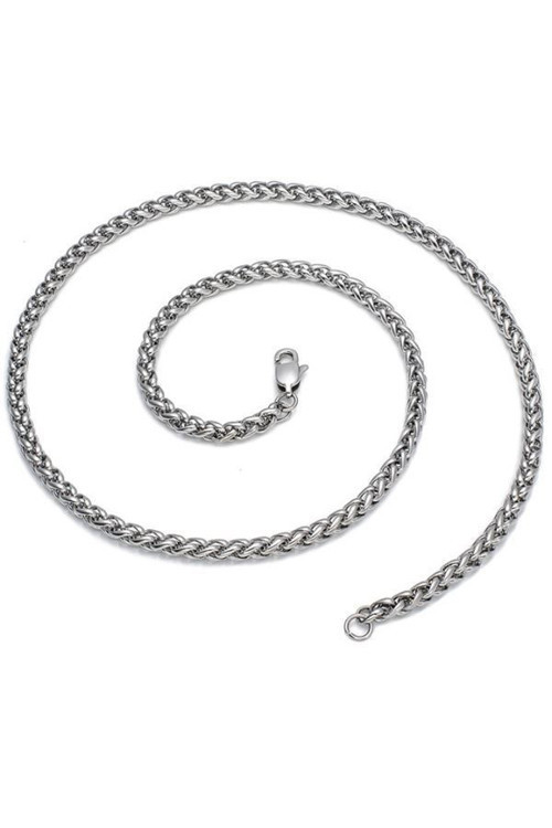 50 cm. 4 mm. Burgu Çelik Erkek Zincir Kolye dg34-4