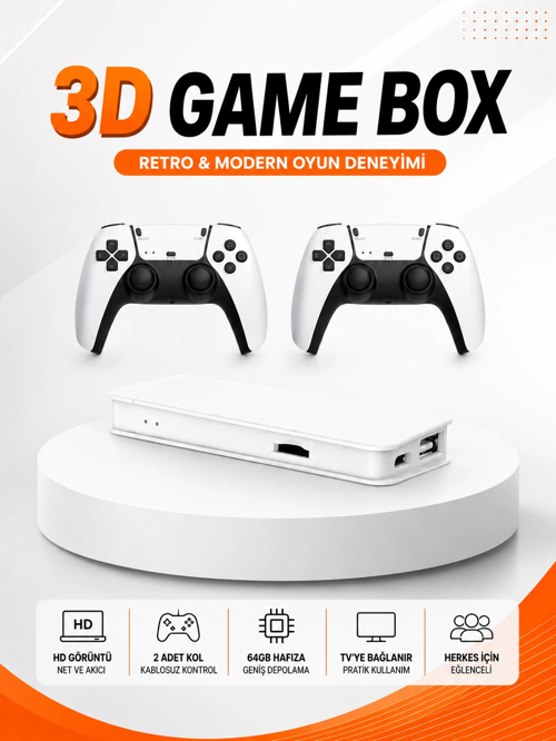 3D 4K Görüntü Kaliteli Çok Lu Oyun Konsolu