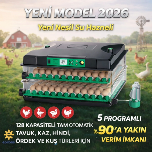 Fx-128 Model Tam Otomatik Kuluçka Makinesi – Çift Katlı, Çift Güç Sistemli, Su Hazneli Yeni Nesil İn