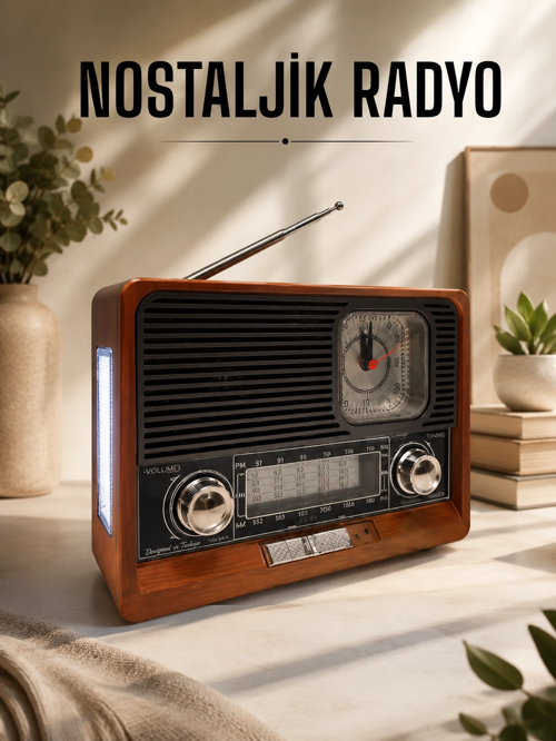 Nostaljik Radyo Usb,Aux Sd Kart Girişli Bluetooth Bağlantılı