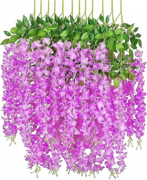Sarkan Yapay Çiçek Akasya LİLA 80 cm 3 Sarkan Dallı 12 ADET BAĞ
