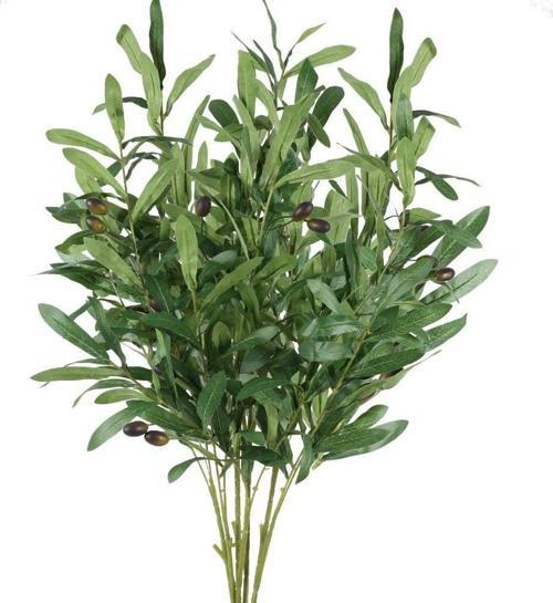 4lü Set Yapay Zeytin Dalı  Uzun Dallı 90cm 6 Meyveli