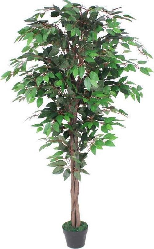 Yapay Ağaç 2 Gövdeli Yeşil Benjamin170 cm 1.Kalite Yapay Çiçek Dekoru