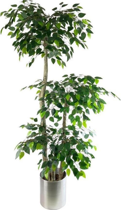 Yapay Ağaç 3 Katlı Benjamin Galvaniz Saksıda 190 cm 1.Kalite Yapay Çiçek Dekoru