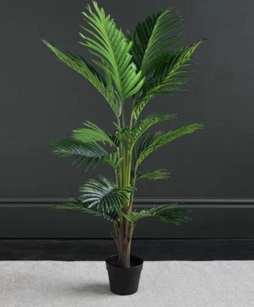 Yapay Ağaç Areka Ağacı Palmiye Ağacı Salon Bitkisi 140cm Siyah Saksılı