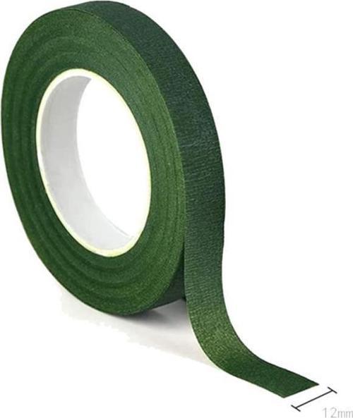 Çiçekçi Bandı Yeşil Renk Yapay Çiçek Latex Köpük Çiçek Sapı Sarma Yeşil Bant 30metre
