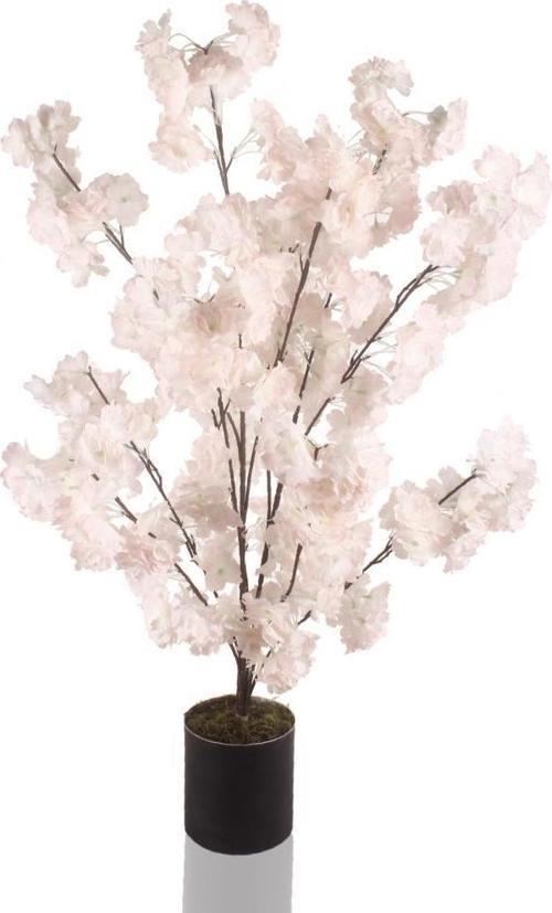 Yapay Ağaç Bahardalı Ağacı Ağacı Japon Kiraz Çiçeği Saksılı Pembe Açık 90x60cm