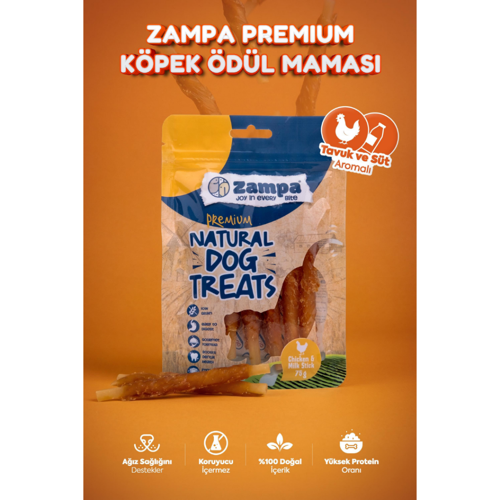 Tavuk ve Süt Aromalı Sargılı Stick Köpek Ödülü 75 Gr
