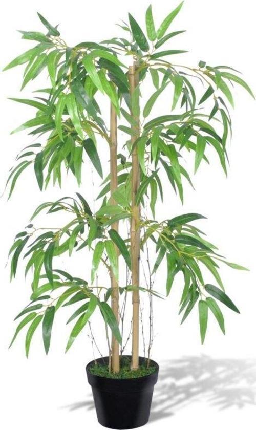 Yapay Ağaç Bambu Ağacı 2 Gövdeli Çalılı 90x70cm Siyah Plastik Saksılı