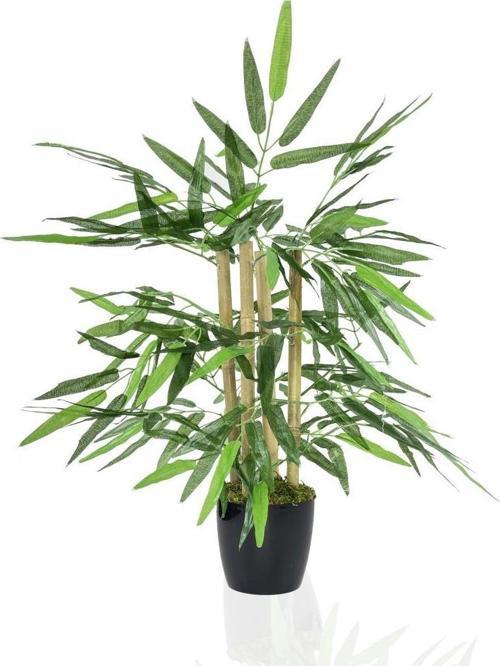 Yapay Ağaç Bambu Ağacı 4 Gövdeli 50X35 Siyah Plastik Saksılı