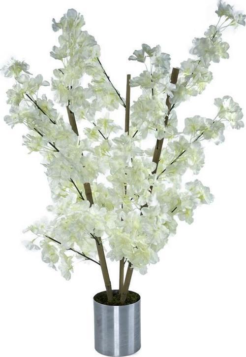 Yapay Ağaç Bambu Dalında Beyaz Bahardalı Ağacı 80 cm Ağacı Japon Kiraz Çiçeği
