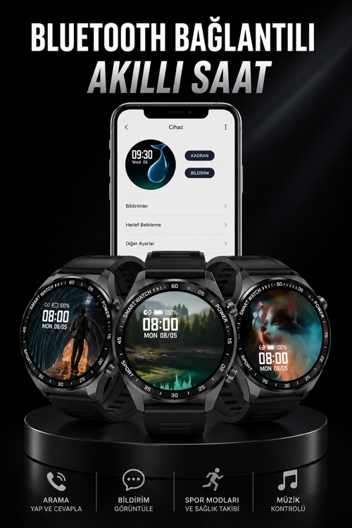 Akıllı Saat Gps Nfc Özelliği Sesli Görüşme Dokunmstik Ekran