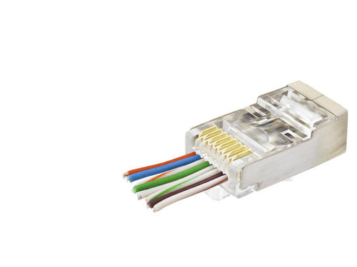 Cat6E Ez Rj45 Metal Konnektör 100 Adet Plastik Kutu - Şeffaf ND2423