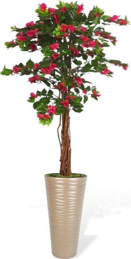 Yapay Ağaç Dore 57cm Kumsal Vazoda Begonvil Ağacı Fuşya Bodrum Çiçeği 180cm