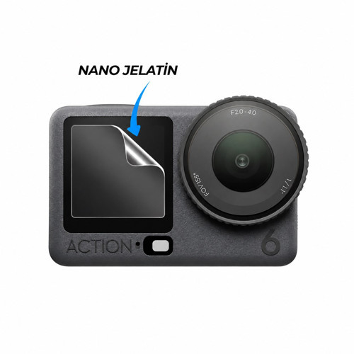 Osmo Action 6 Uyumlu Ekran Koruyucu Nano Jelatin Çizilmeye Dayanıklı HD Film