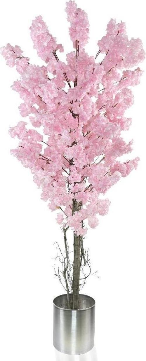 Yapay Ağaç Japon Kiraz Çiçeği Bahardalı Ağacı Gür Yapraklı Pembe 180cm
