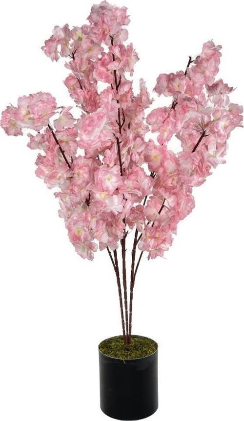 Yapay Ağaç Pembe Bahardalı Ağacı 80 cm Ağacı Japon Kiraz Çiçeği Saksılı