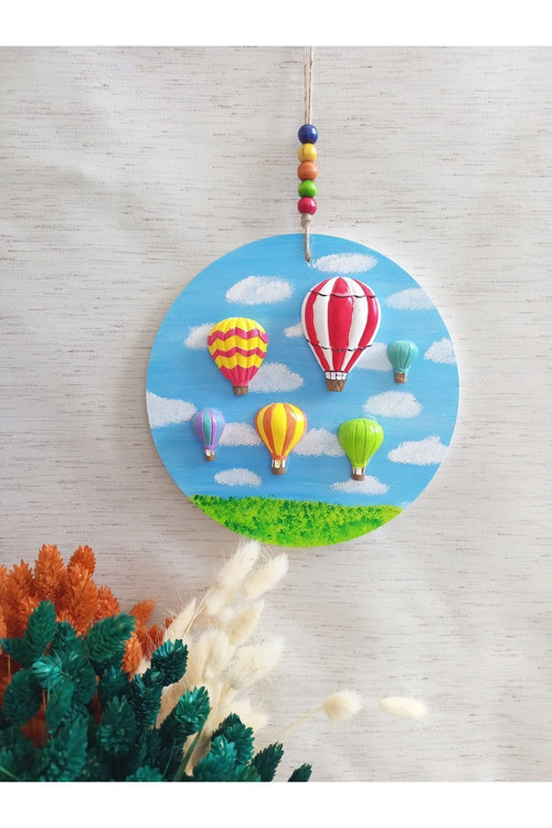 Uçan Balon Duvar Süsü Dekoratif Çocuk Odası Balkon Duvar Dekorasyonu