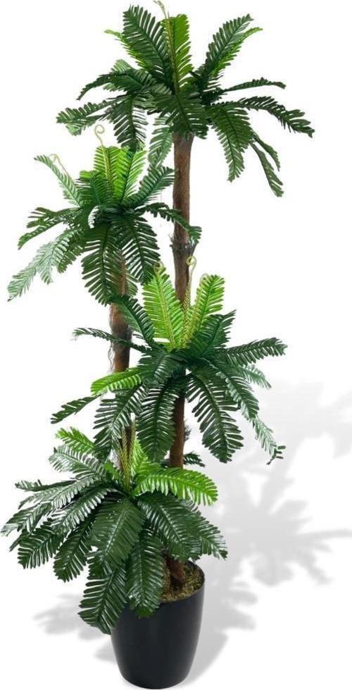 Yapay Ağaç Sıkas Palmiye 4Katlı 84Yaprak 150cm Salon Çiçeği Yapay Çiçek