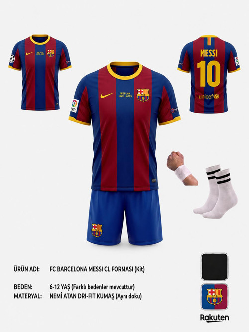 Barcelona.Lionel Messi 2011 Bordo Çocuk Forması 4 Parça