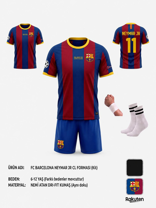 Barcelona.Neymar jr 2011 Bordo Çocuk Forması 4 Parça