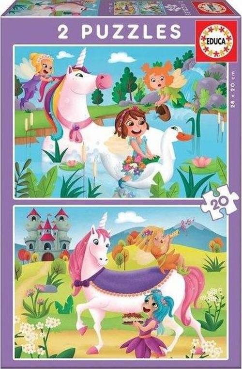 18064 Unicorns And Fairies 2X20 Parça Puzzle
