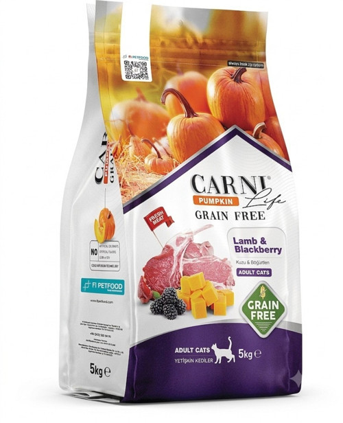 Tahılsız Pumpkin Adult Kuzu Etli & Böğürtlenli Yetişkin Kedi Maması 5 Kg