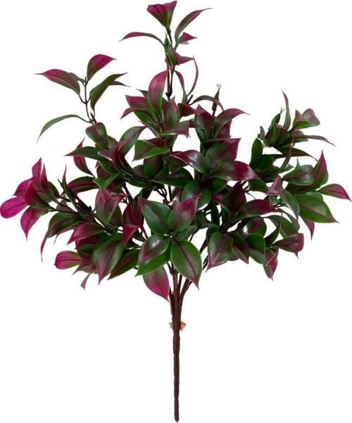 Yapay Çiçek Bordo Yeşil Limon Yaprağı Demet Şimşir Demeti Garnitür Aradal Dekoratif Yapay Bitki