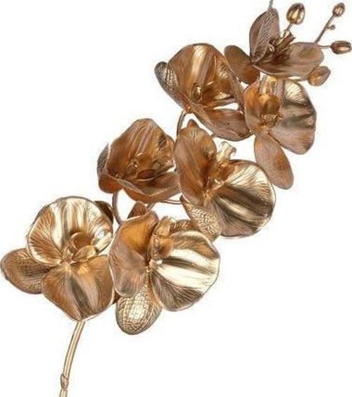 Yapay Çiçek Altın Gold Dore Rengi Orkide Uzun Dal 80 cm Orkide