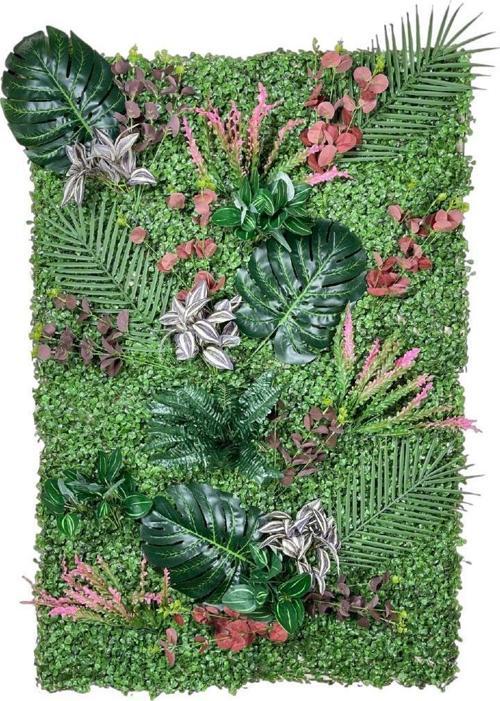 Yapay Çiçek Duvar Kaplama 1M2 120*80 CM Panel Şimşir Dik Duvar Uygulama