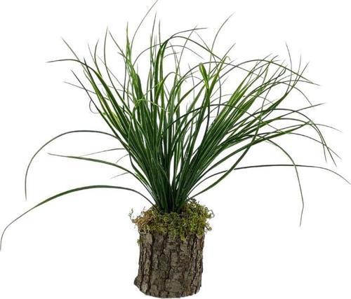 Yapay Çiçek Kütük Saksıda Saz Otu 35cm  Dekoratif Masa Çiçeği 40*20cm